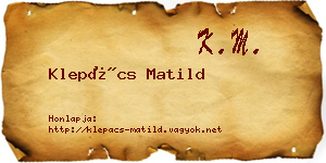 Klepács Matild névjegykártya
