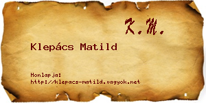 Klepács Matild névjegykártya